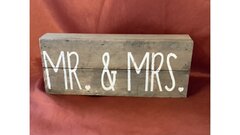 Mr & Mrs Rectangular Wood Box 10 Inch